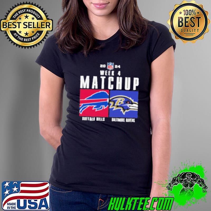 Official Buffalo Bills vs Baltimore Ravens 2024 NFL Week 4 Matchup Shirt