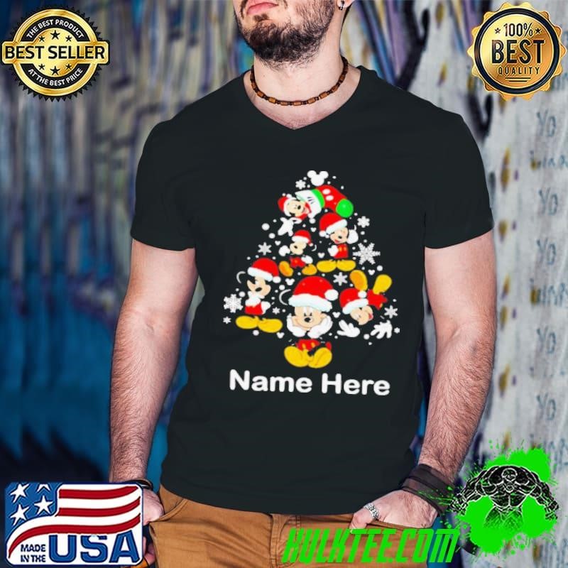 Official Name Here Christmas Tree Mickey Disney Xmas shirt