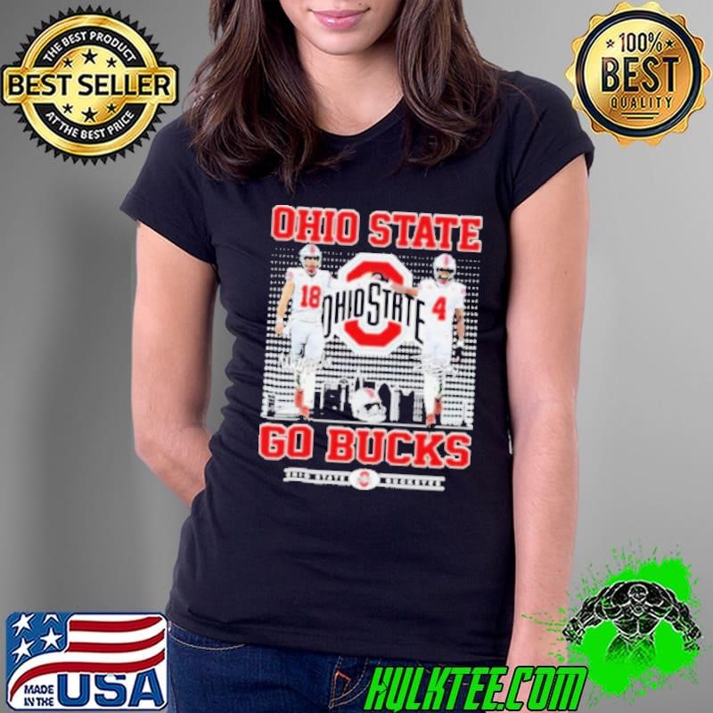 Ohio State Buckeyes Jeremiah Smith Jaylen McClain Go Bucks Ladies Tee