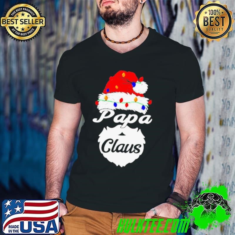 Papa Claus Christmas lights shirt