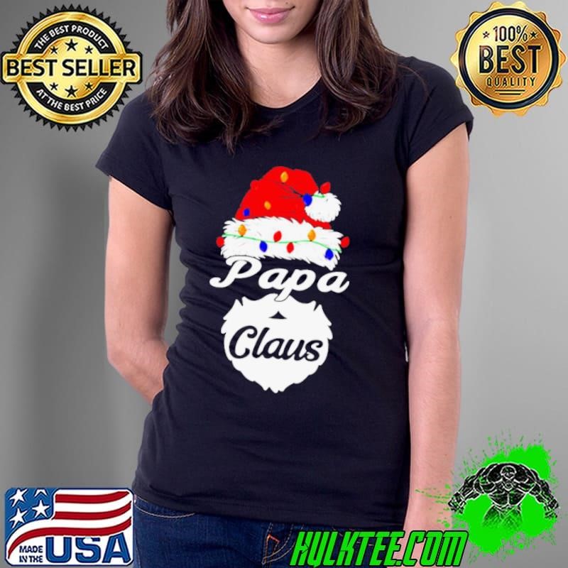 Papa Claus Christmas lights Ladies Tee