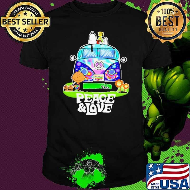 Peace Love Lgbt Bus Peanuts Snoopy Woodtosck shirt