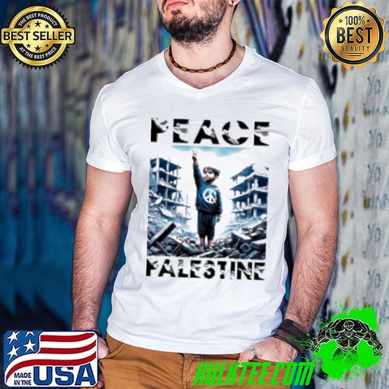 Peace for Palestine Baby Guys V Neck