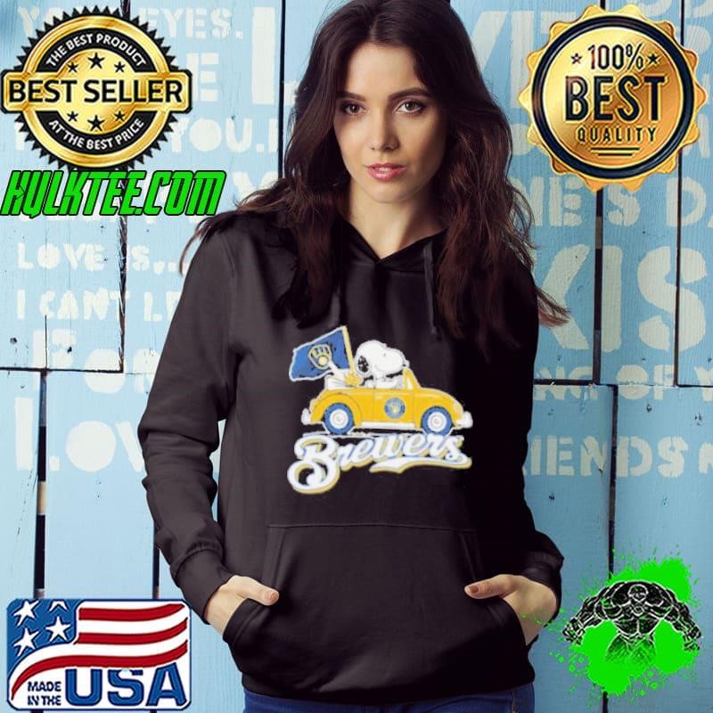 Peanuts Snoopy And Woodstock X Milwaukee Brewers October Driving Car Hoodie