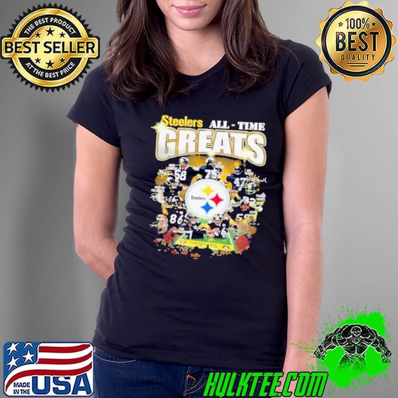 Pittsburgh Steelers All Time Greats Signatures Ladies Tee