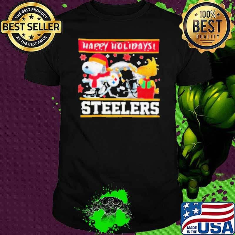 Pittsburgh Steelers Snoopy and Woodstock Happy Holidays shirt