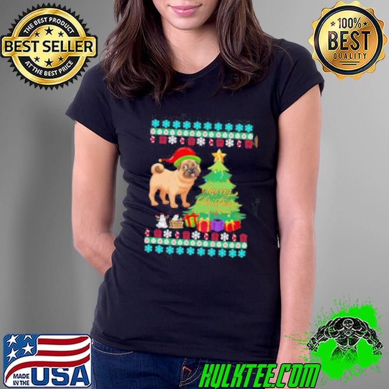 Pug ugly Christmas Ladies Tee