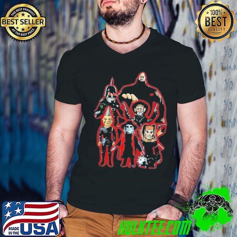 Puppet Master Horror Movie 80s Blade Pin Head Torch Jester Drill shirt