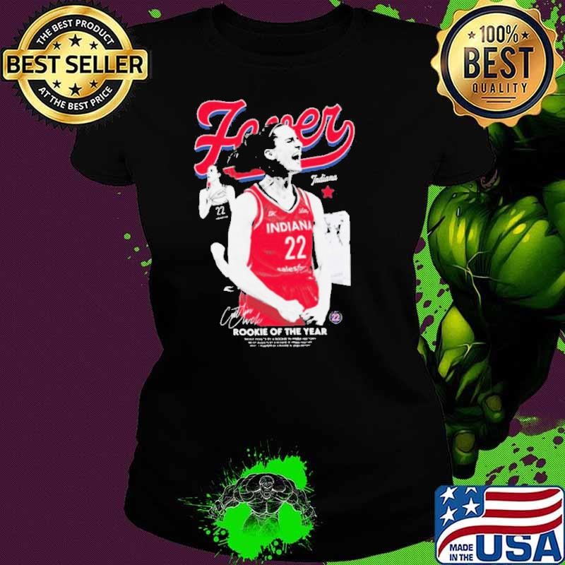 ROY WNBA 2024 Indiana Fever Caitlin Clark 22 Rookie of the Year Signature t Ladies tee