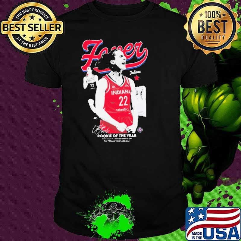 ROY WNBA 2024 Indiana Fever Caitlin Clark 22 Rookie of the Year Signature t shirt