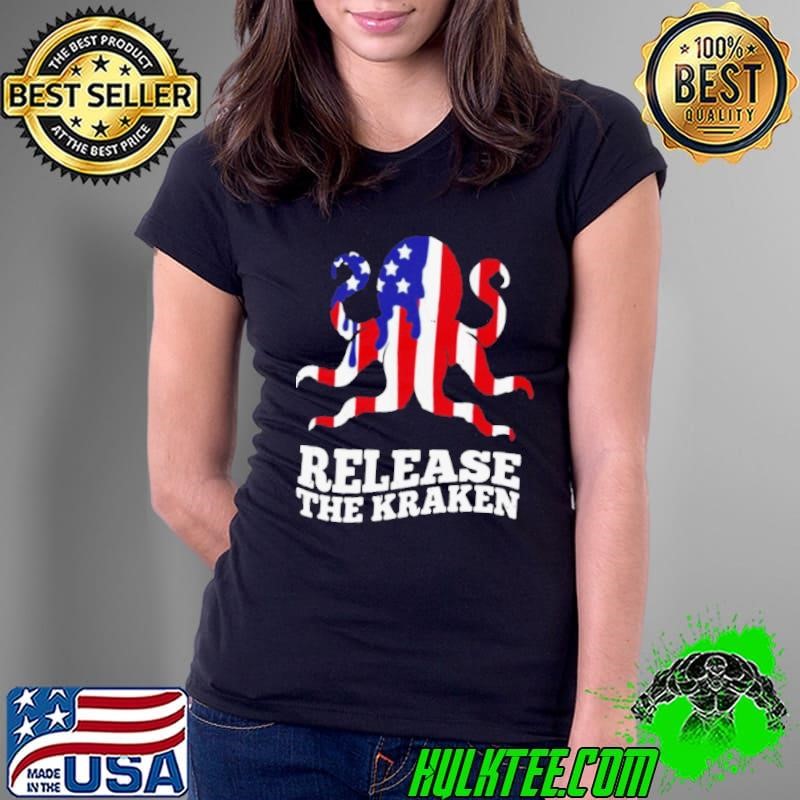 Release The Kraken Flag America Ladies Tee