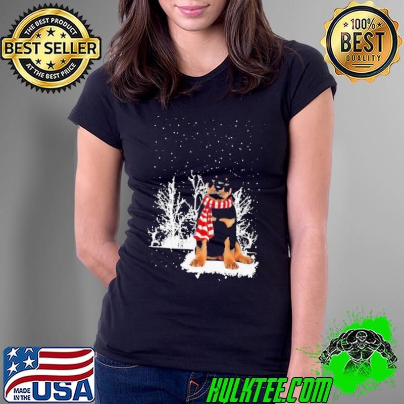 Rottweiler Merry Christmas Ladies Tee