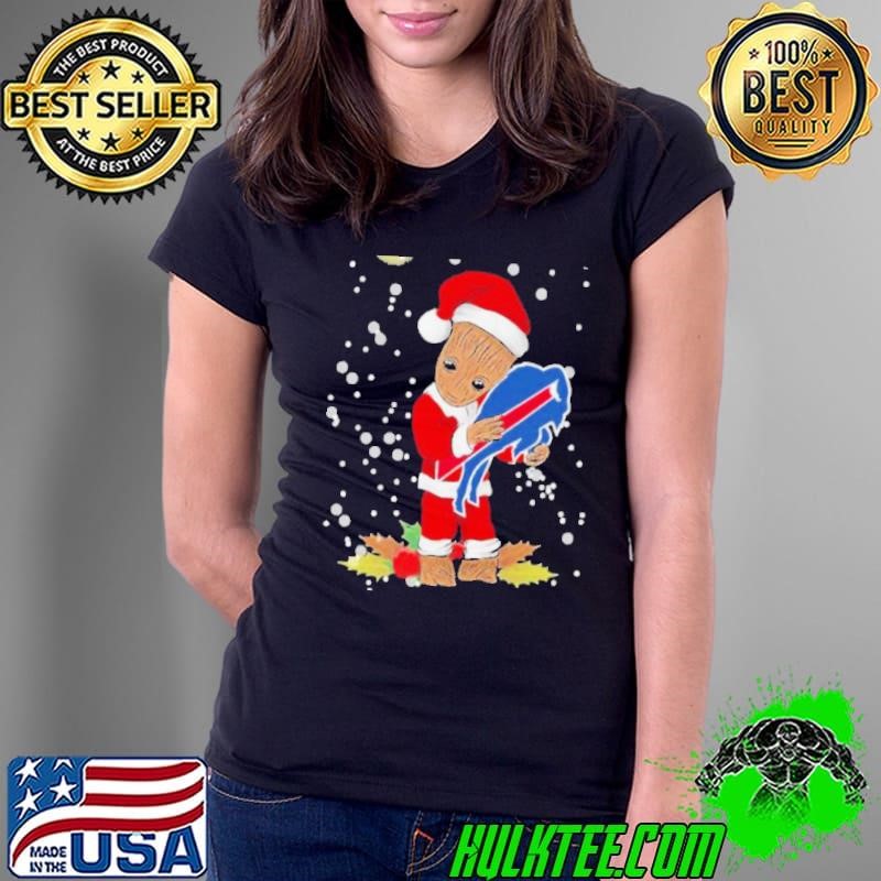 Santa Baby Groot Hug Buffalo Bills Christmas shirt