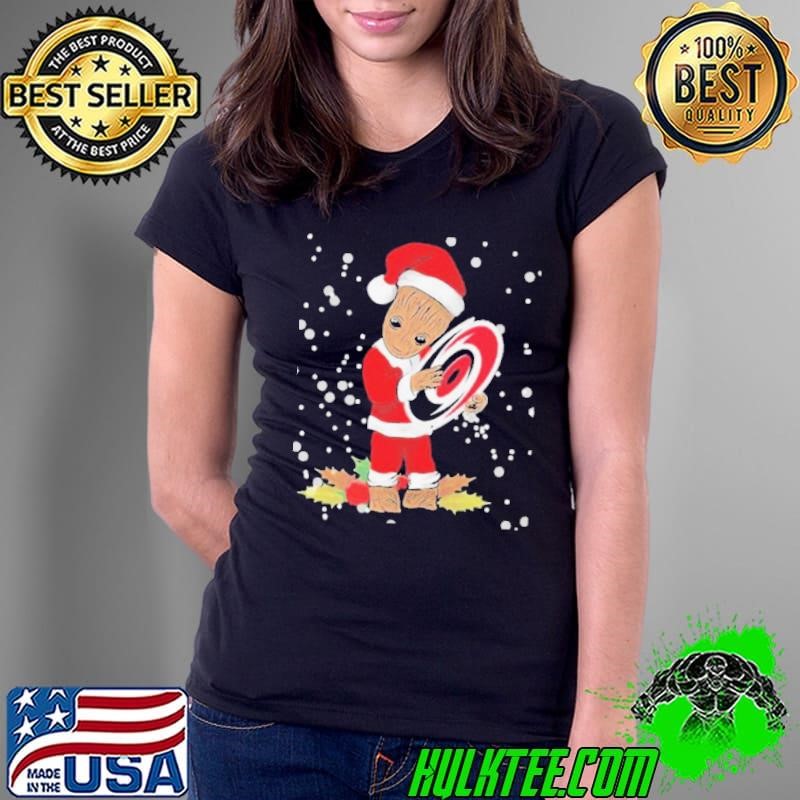 Santa Baby Groot Hug Carolina Hurricanes Christmas shirt