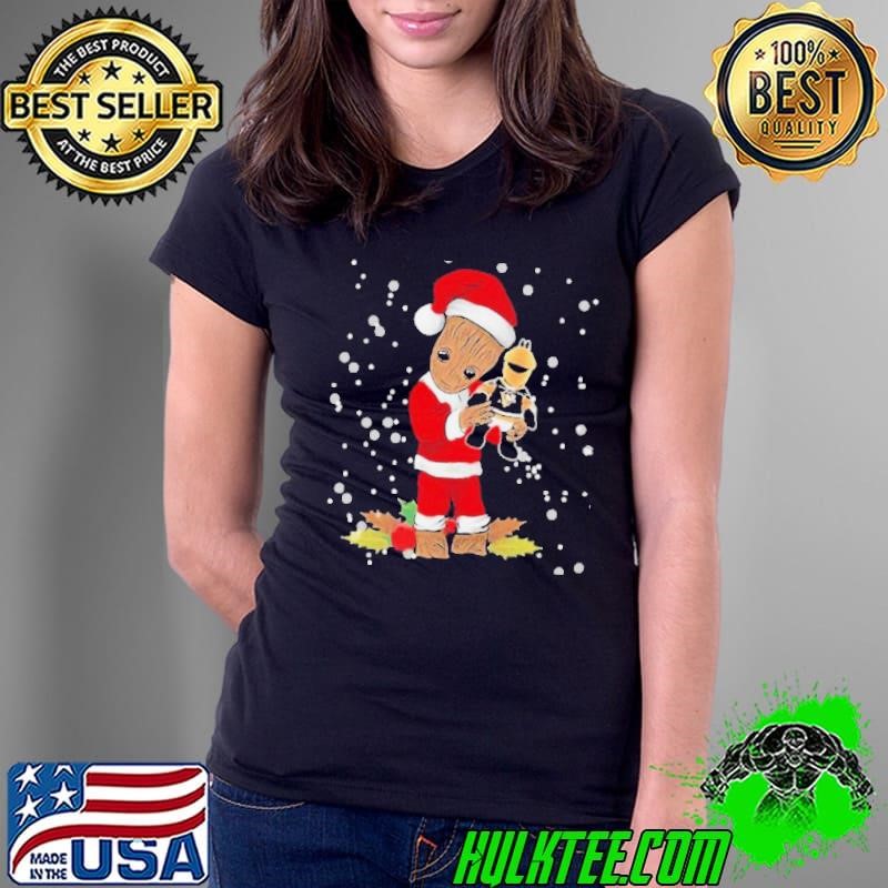 Santa Baby Groot Hug Pittsburgh Penguins Christmas shirt
