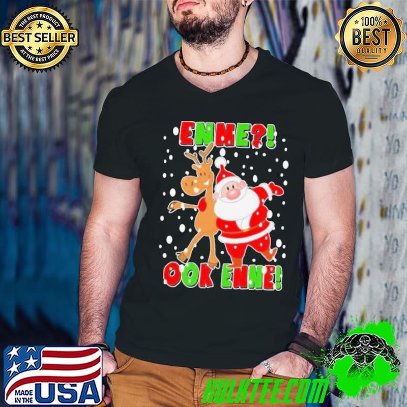 Santa Claus And Reindeer Enne Ook Enne Christmas Guys V Neck
