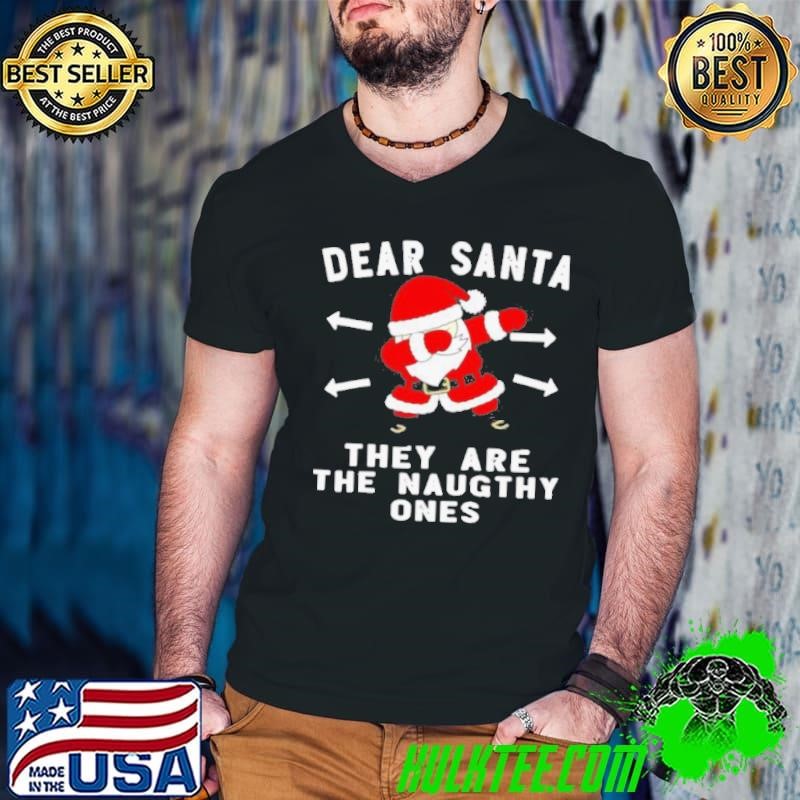 Santa Claus Dabbing Dear Santa They Are The Naughthy Ones Christmas Guys V Neck