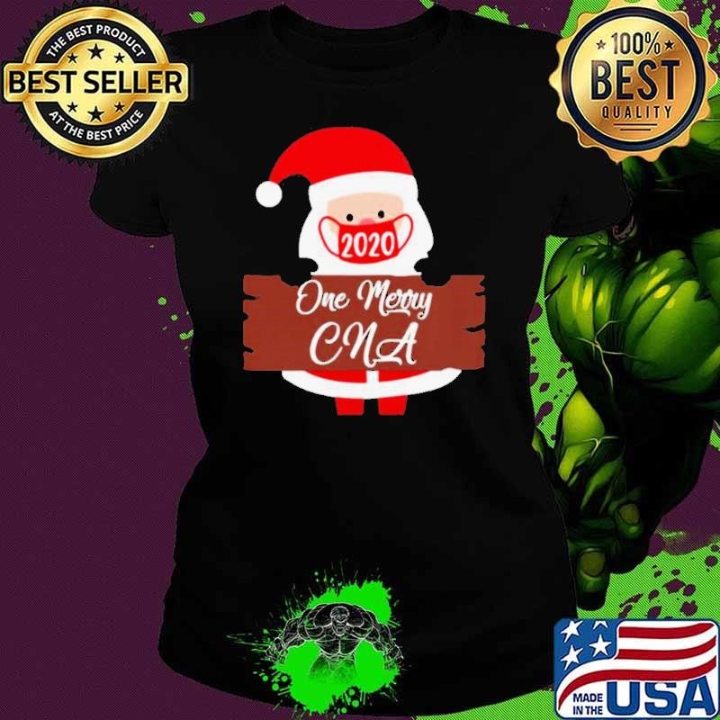 Santa Claus Face Mask 2020 One Merry CNA Christmas shirt