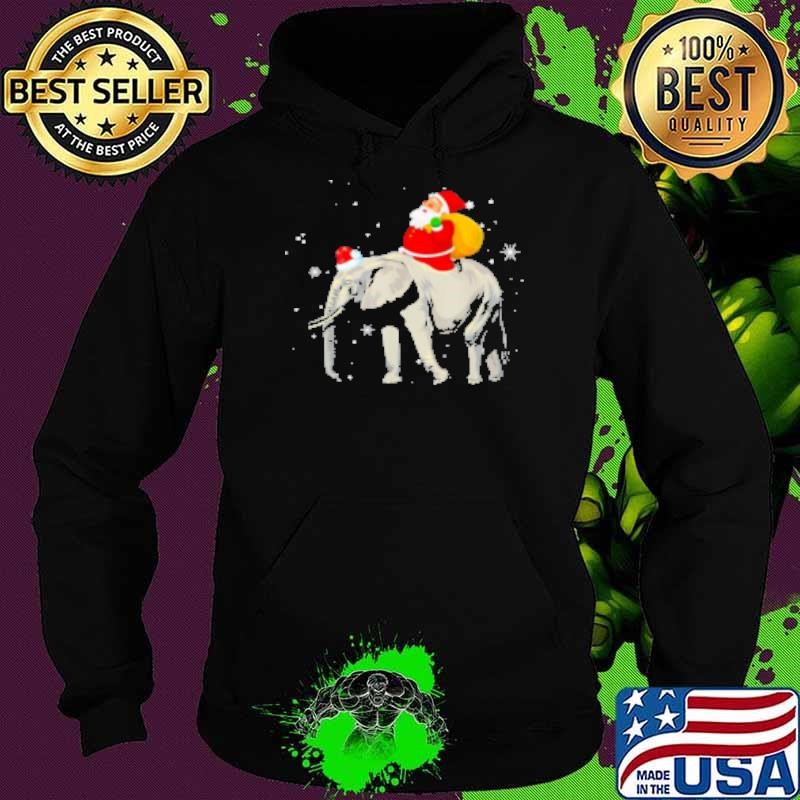 Santa Claus Riding Elephant Christmas Elephant Hoodie