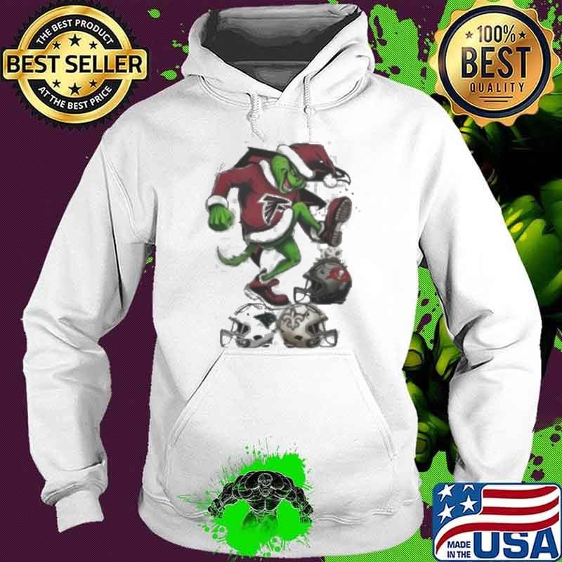 Santa Grinch Atlanta Falcons Stomp On NFL Teams Christmas 2024 Hoodie