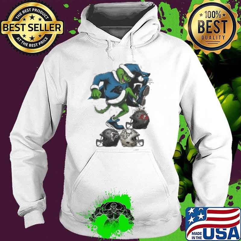 Santa Grinch Carolina Panthers Stomp On NFL Teams Christmas 2024 Hoodie