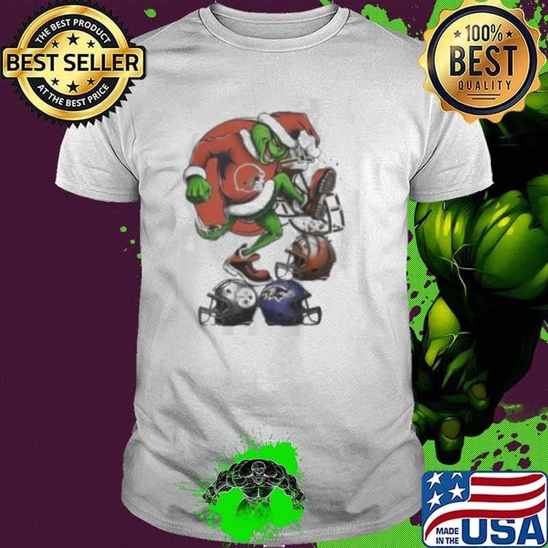 Santa Grinch Cleveland Browns Stomp On NFL Teams Christmas 2024 shirt