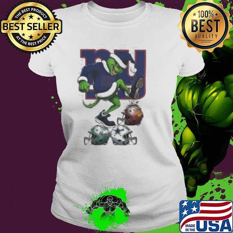 Santa Grinch New York Giants Stomp On NFL Teams Christmas 2024 Ladies tee