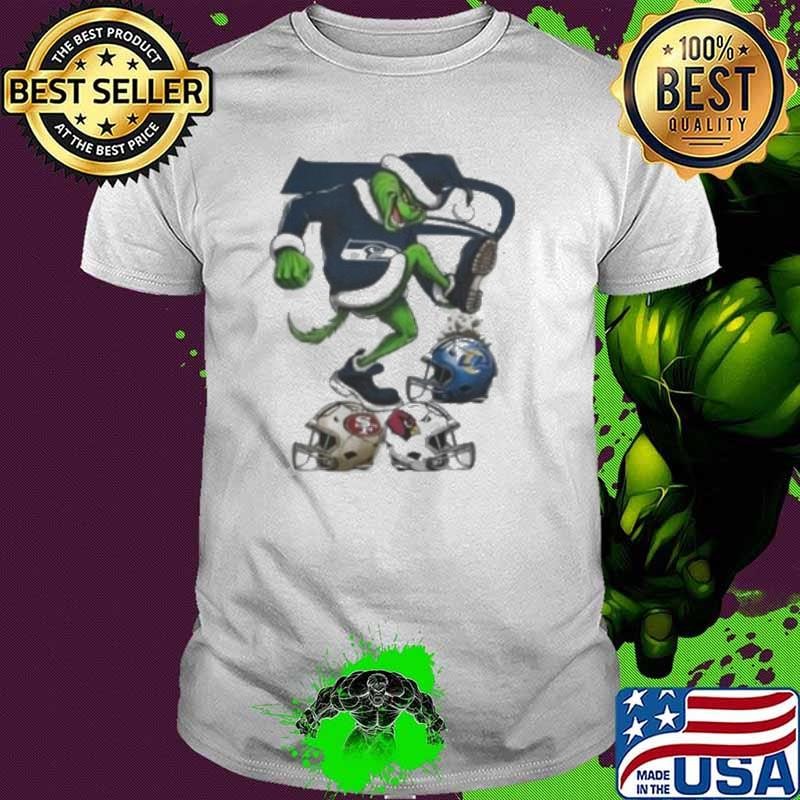 Santa Grinch Seattle Seahawks Stomp On NFL Teams Christmas 2024 shirt