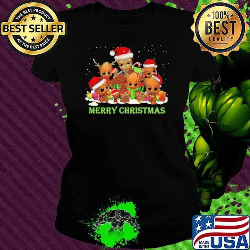 Santa Groot And Baby Groot Merry Christmas shirt