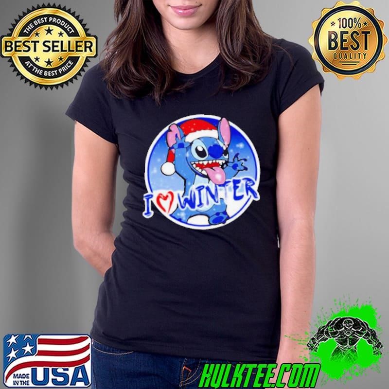 Santa Stitch I love winter Christmas shirt