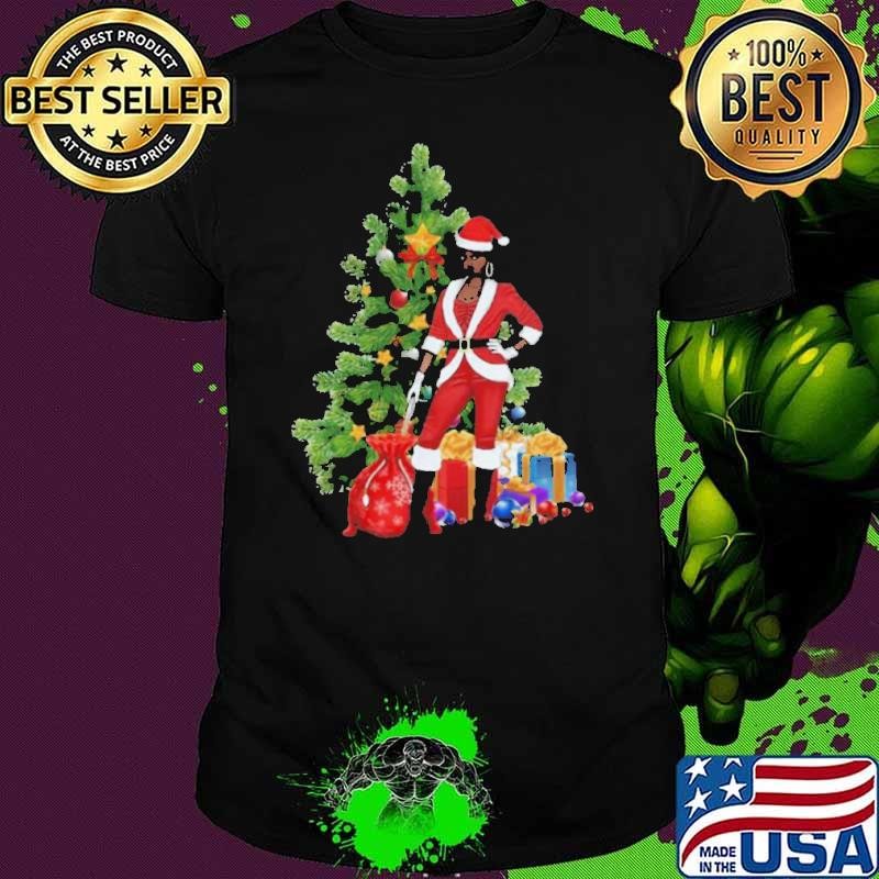 Santa black woman Christmas shirt