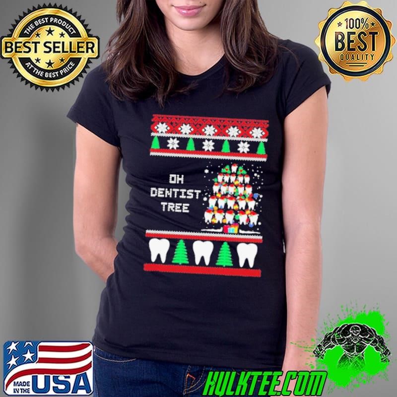 Santa tooth oh dentistree merry ugly christmas shirt