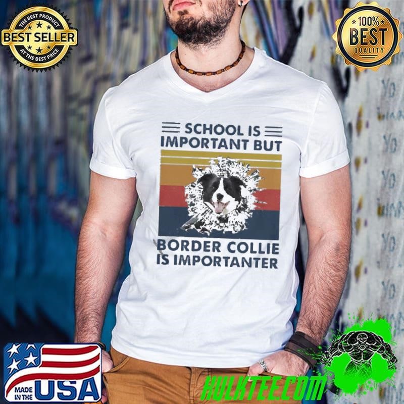 School is important but Border Collie is importanter vintage shirt
