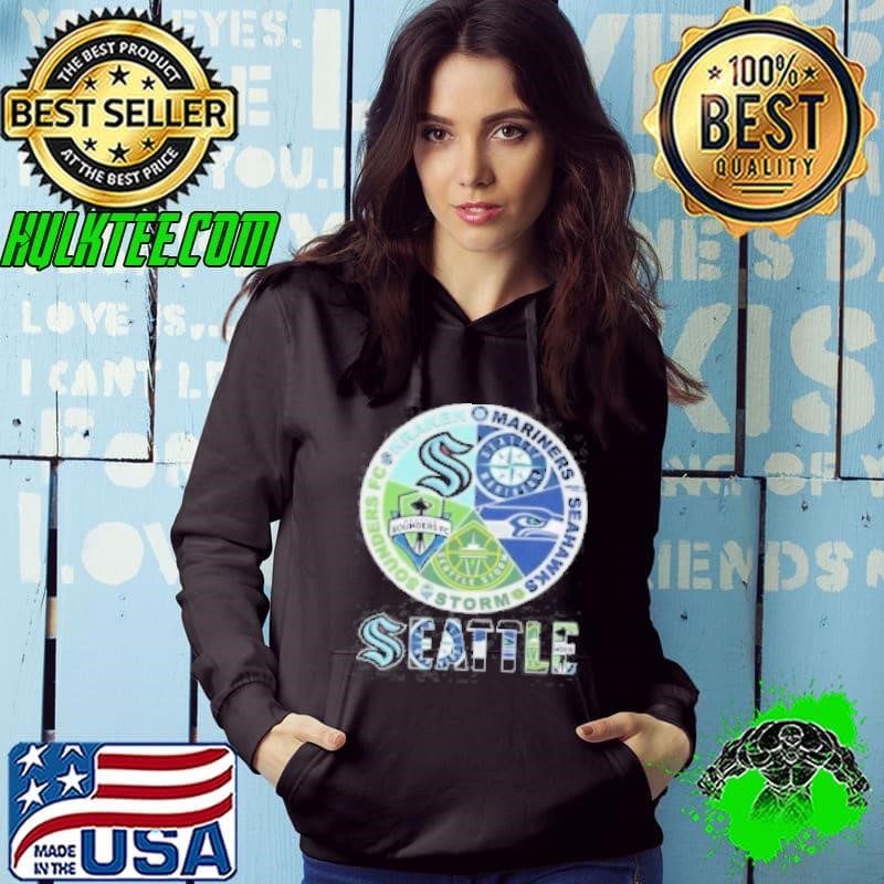 Seattle Kraken Mariners Storm Sounders Seahawks Logo 2024 Shirt