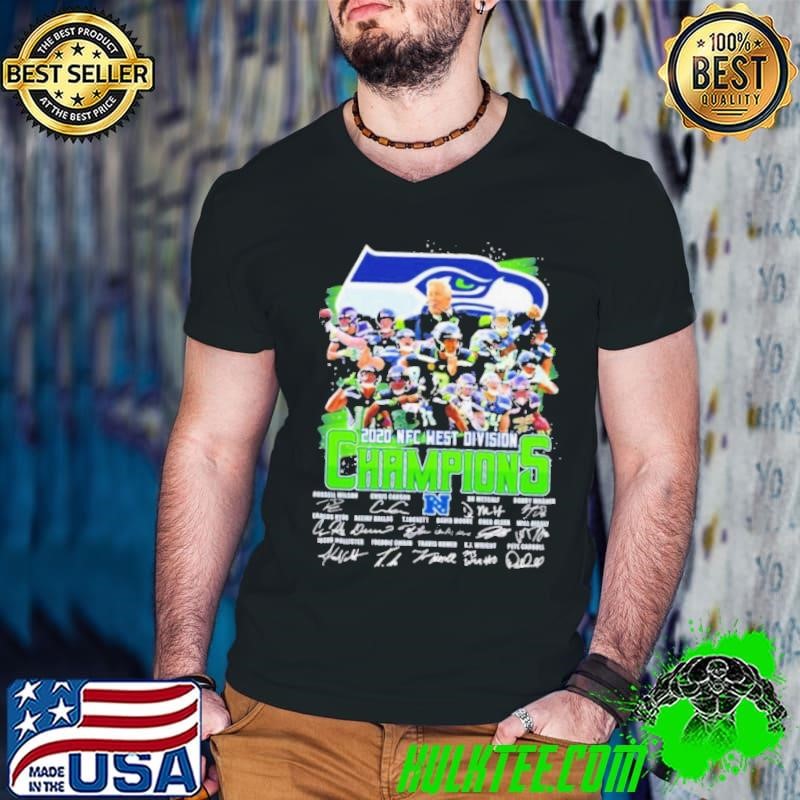 Seattle Seahawks 2020 NFC west division Champions signatures shirt