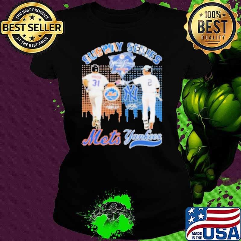 Subway Series Derek Jeter New York Yankees x Mike Piazza New York Mets Signatures Ladies tee