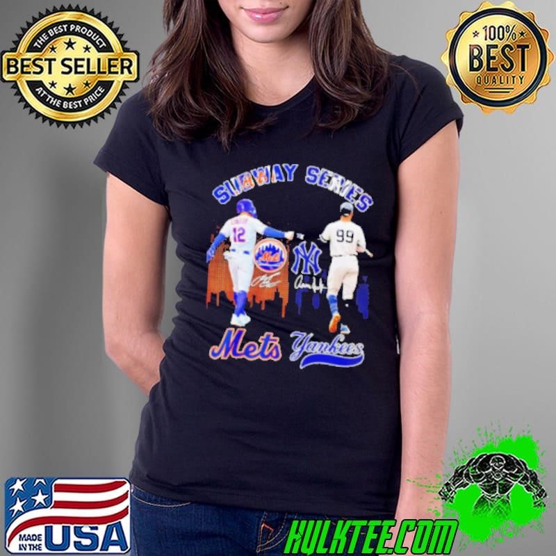 Subway Series New York Mets Lindor and Yankees Juan skyline Ladies Tee