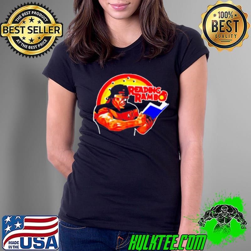 Sylvester Stallone Reading Rambo Ladies Tee