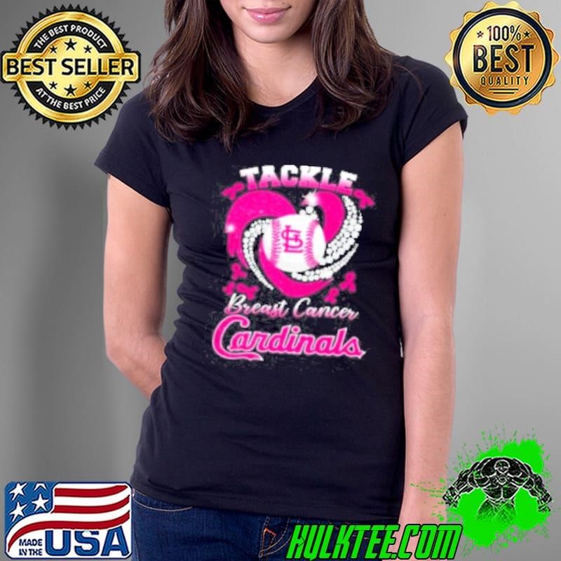 Tackle Breast Cancer St. Louis Cardinals Diamond Heart Ladies Tee