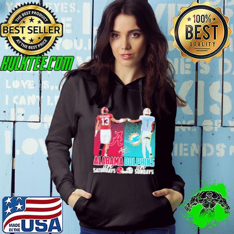 Tagovailoa Alabama Crimson Tide On Saturdays and Tagovailoa Miami Dolphins On Sundays 2024 Signature Hoodie