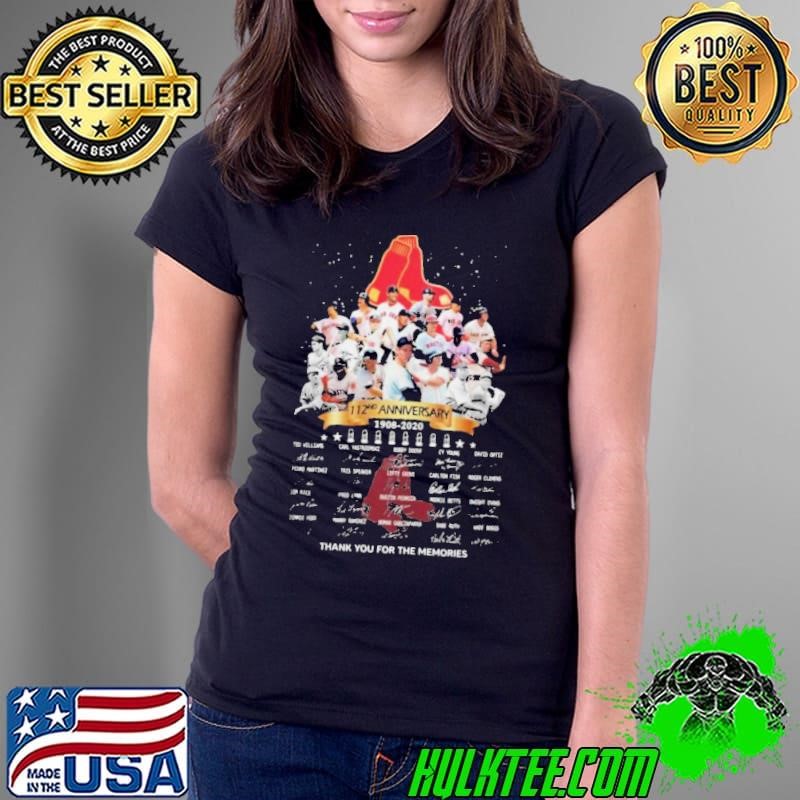 The Boston Red Sox 112nd Anniversary 1902 2020 Thank You For The Memories Signatures shirt