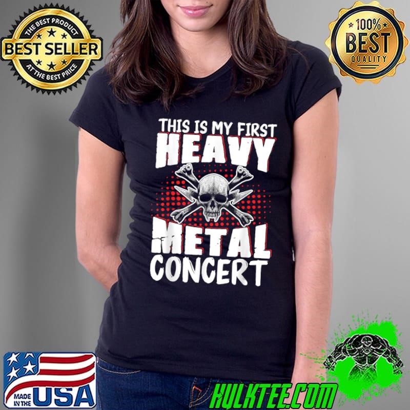This Is My First Heavy Metal Concert Skull Halloween Ladies Tee