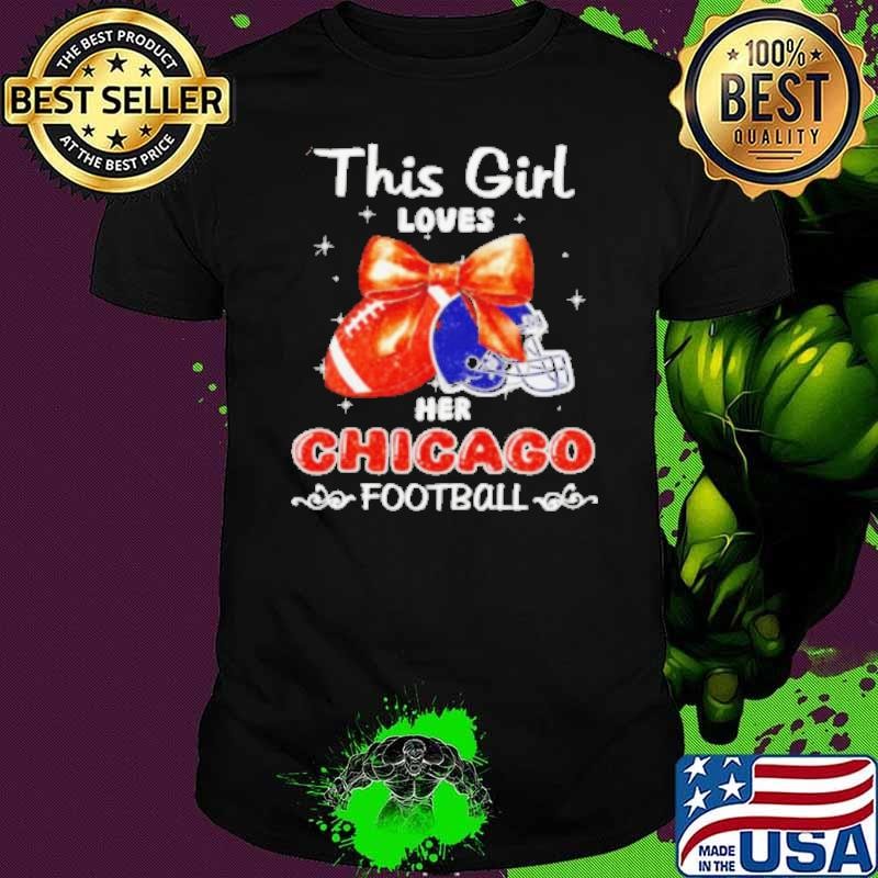 This girl loves her Chicago Bears Football faux glitter shirt