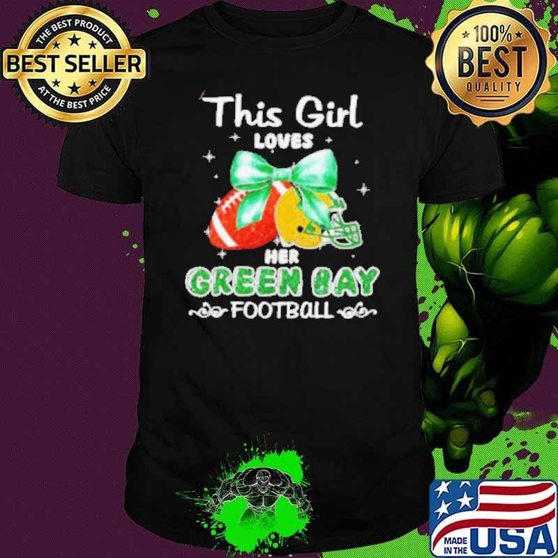 This girl loves her Green Bay Packers Football faux glitter shirt