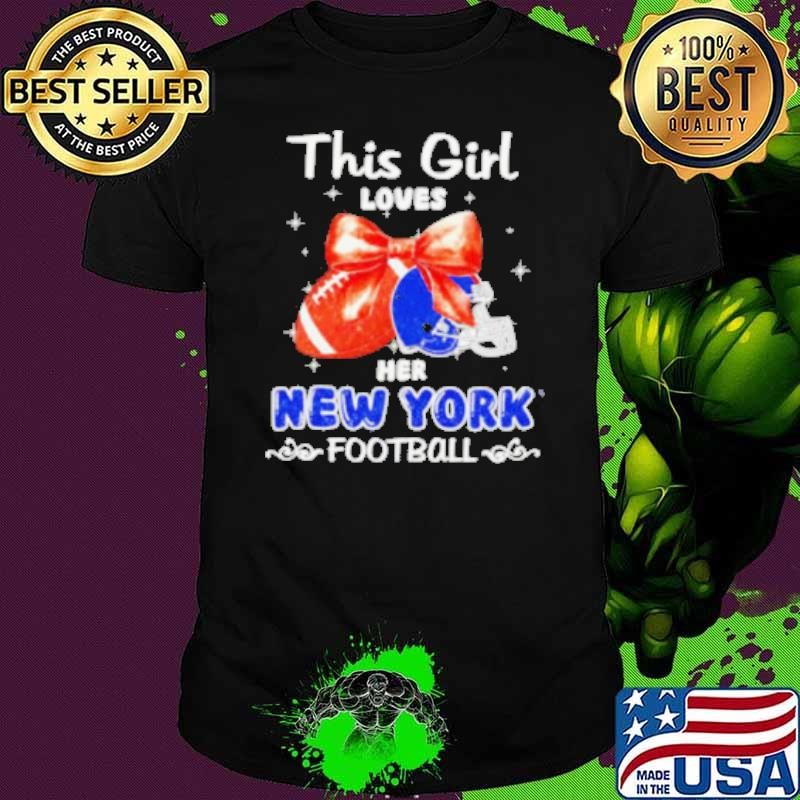 This girl loves her New York Giants Football faux glitter shirt