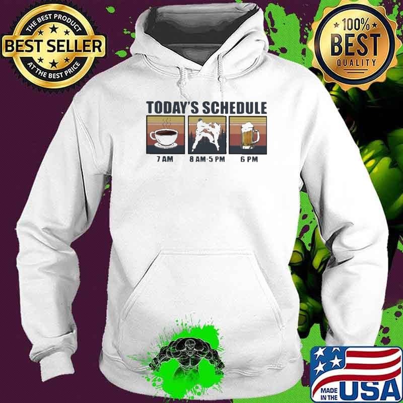 Today Schedule Karate Coffee Beer Vintage Hoodie