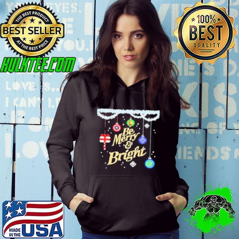 Top Be merry and bright holiday Christmas Hoodie