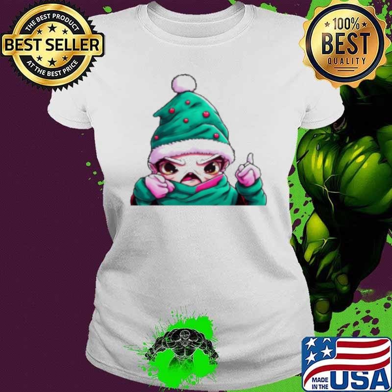 Top Cartoon Character Wearing Santa Claus Hat Pointing at Camera Ladies tee Top Cartoon Character Wearing Santa Claus Hat Pointing at Camera Ladies tee