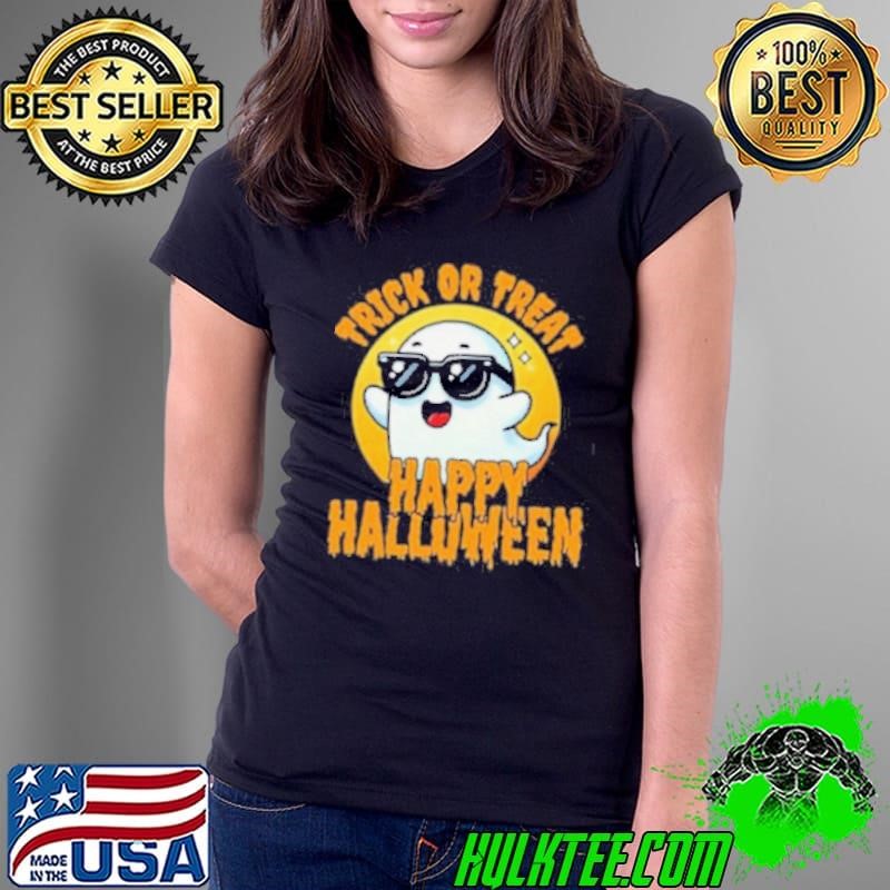 Trick Or Treat Halloween Spooky Ghost & Moon Shirt