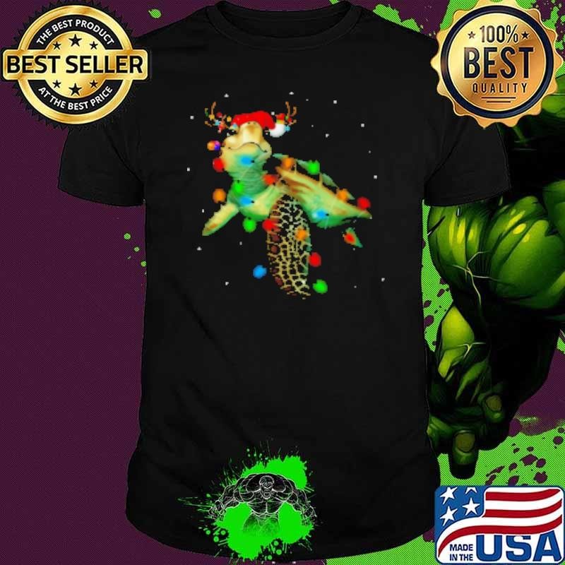 Turtle Have Reindeer On Head Christmas Turtle Shirt